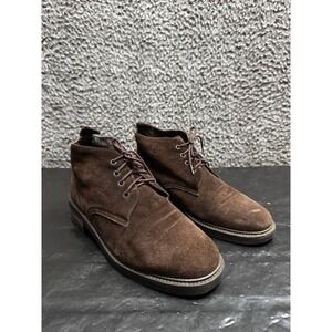 Max Mara Chocolate Brown Suede Lace-Up Ankle Boots Women's 37.5‎